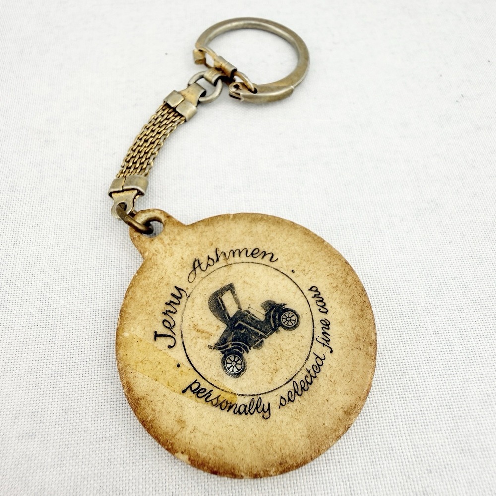 Vintage Ewing New Jersey Advertising Keychain Key Fob Cars Dealer Jerry Ashmen
